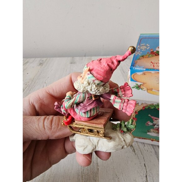 Enesco Sammy elf North Pole sled village zimnicki figurine Xmas vintage - Picture 4 of 9